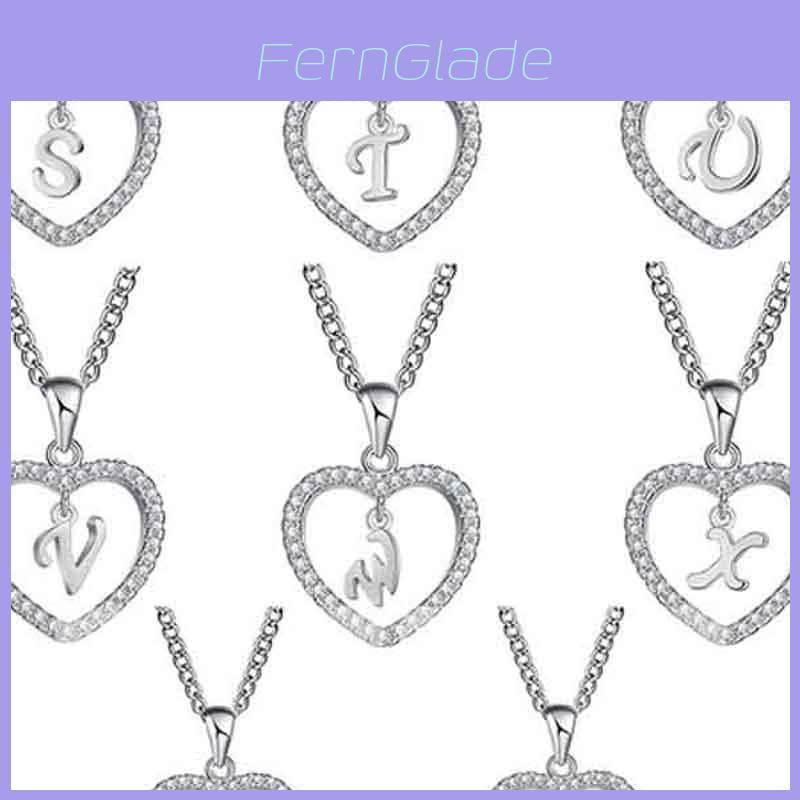 Stunning 26 Letters Heart Love Crystal Women Silver Plated Chain Necklace Jewelry For Meaningful Connections