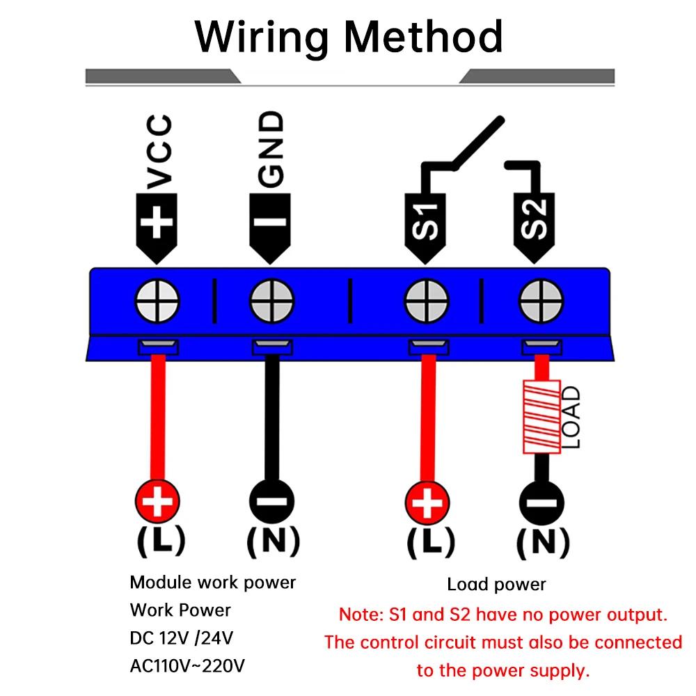 DC12V/24V AC110-220V Cycle Timing Delay Relay Module Dual LED Red and Blue Display 0s-999h T3230 Power ON OFF Delay Timer Relay