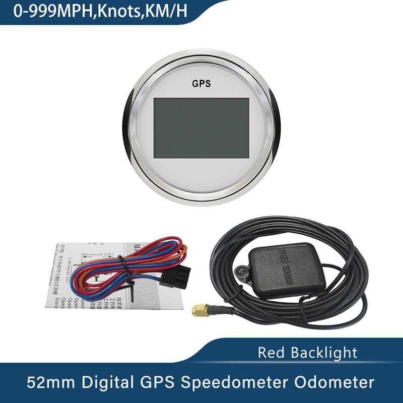 ELING New 52mm 2" Digital GPS Speedometer Odometer Kit for Car Boat Motorcycle Auto Replacement Round Gauge 12V 24V
