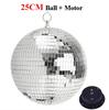 Disco Ball with Motor 8/10/12" Hanging Mirror Ball Rotating Motor with RGB Pinspot Lamps for Club Disco Party Wedding Decor