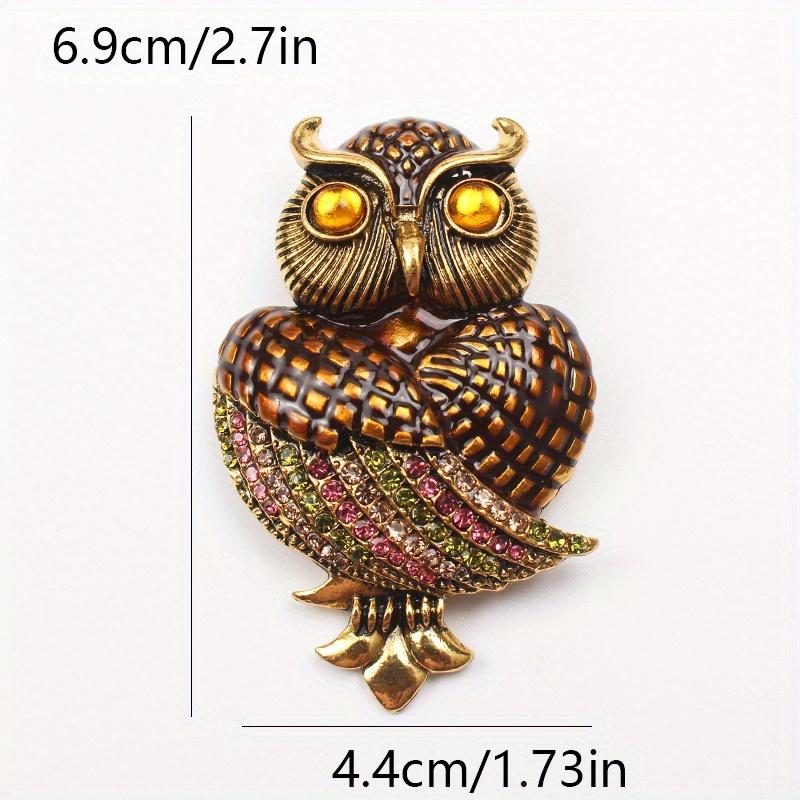 Vintage Rhinestones Owls Animal Brooches Costume Accessories Pins