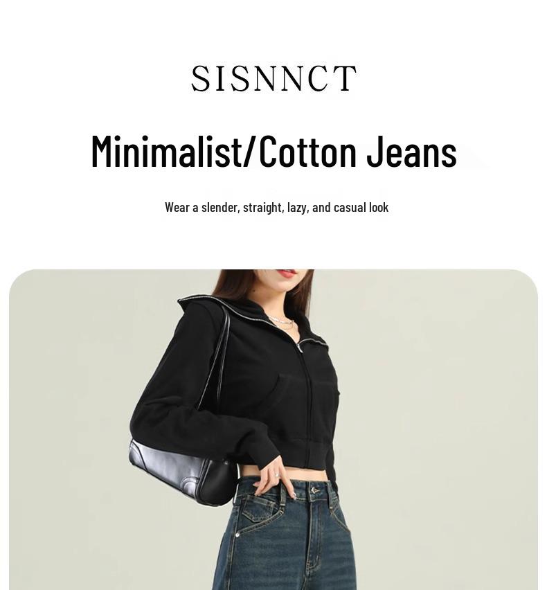 High-Waisted Wide-Leg Jeans for Women: 2025 Retro Loose Fit with Plus Velvet for Spring, Autumn, and Winter