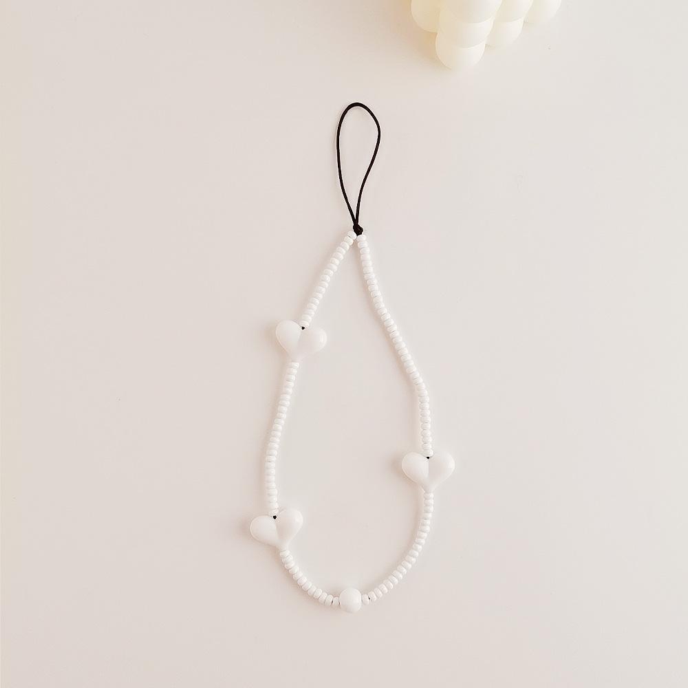 INS wind rice bead chain acrylic love anti-lost hand carry fashion chain short mobile phone chain