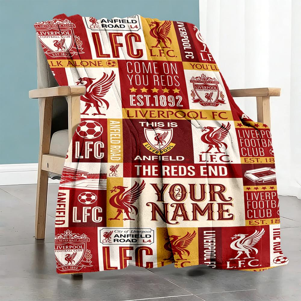 Liverpool Team Customize Your Name Blanket Gift Customizable Blanket Warmthful Decor Suitable For Office Chair Bedding Living Room Office
