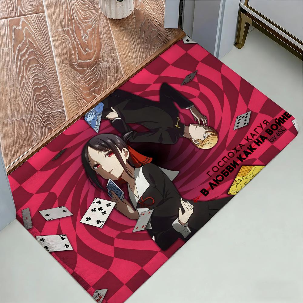 Anime K-Kaguya-S-sama Floor Mat Cozy Flannel Soft Thick Non-Slip Mat For Living Room Bedroom Kitchen Decor Rugs
