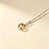 Vintage Round Cut Citrine Pendant Necklace, Silver Plated Necklace with Zircon Inlay, Ladies Fashion Gemstone Necklace Gift