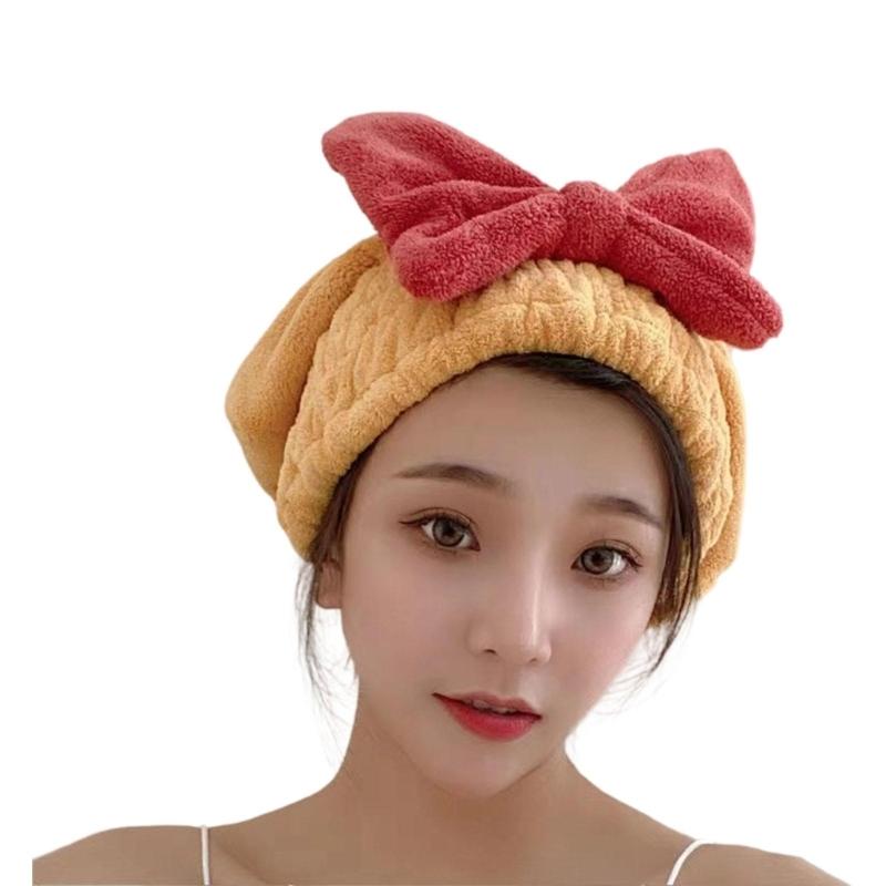 Absorbent Microfiber Hair Towel For Women Quick Drying Soft Bath Turban Elastic Design
