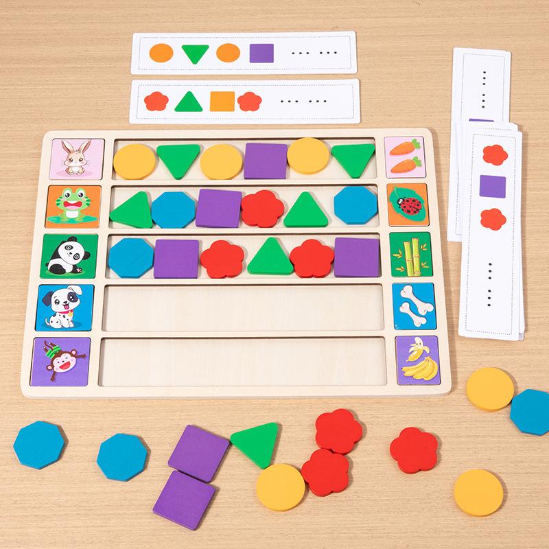 Wooden early childhood education paving shape looking for rules puzzle building block children's educational cognition puzzle toy