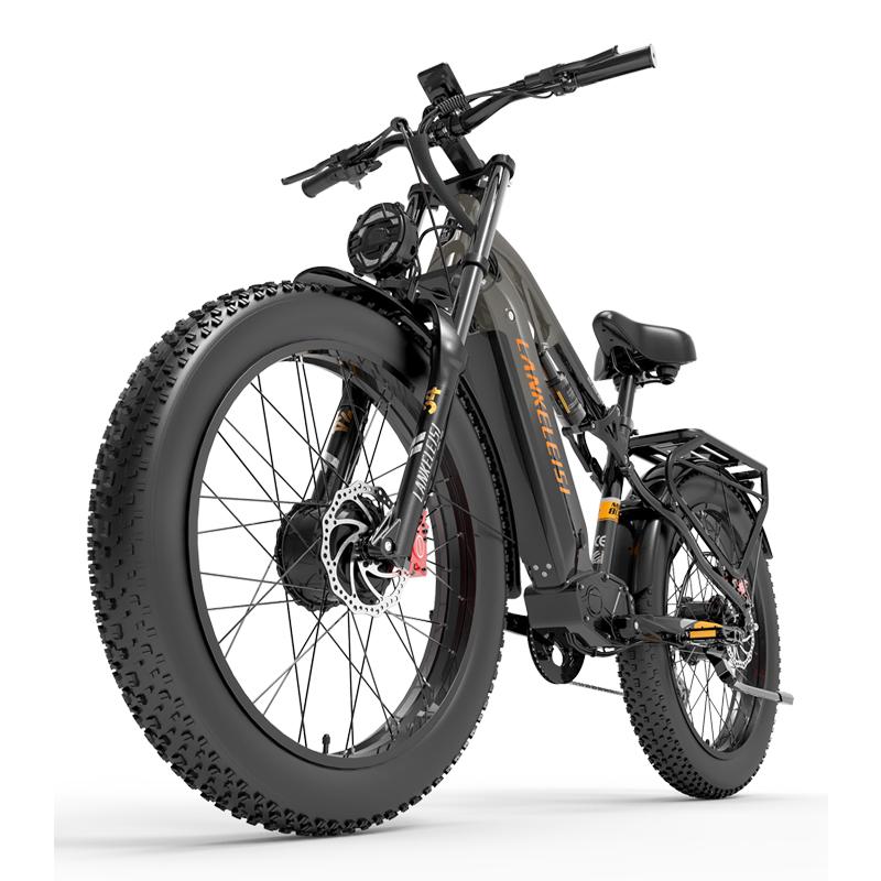 LANKELEISI MG800MAX Dualmotor 2000W Elektrisches Mountainbike, 48V 20Ah 26" Fat Tire Vollfederung All-Terrain E-Bike
