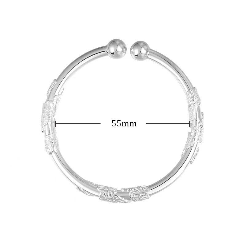 Chinese Style Retro Delicate Bangles For Women Girls Simple Opening Adjustable Bracelets Jewelry Accessories Birthday Gifts