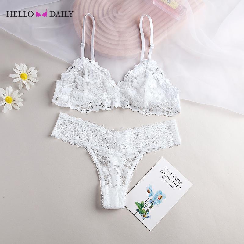 

Женский комплект с бюстгальтером, сексуальный прозрачный комплект нижнего белья, нижнее белье без косточек с низкой талией, мягкий комфортный ультратонкий бюстгальтер-стринги L белый