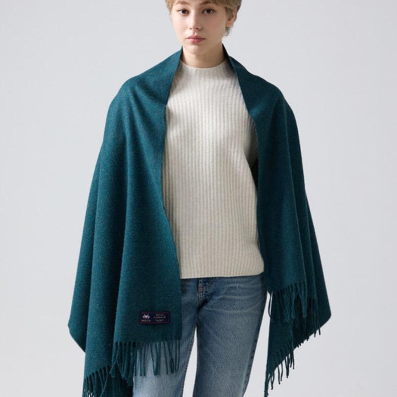 ABRAHAM MOON Merino Wool Shawl 70cm - Teal