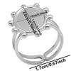 Fashion DIY Drip Oil Rhinestone Round Oval Water Droplets Blank Settings Open Adjustable Stainless Steel Ring For Women Men Gift