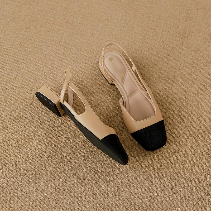 

Французский Сяосянфэн одинарная обувь женская сумка голова универсальная женская обувь 2025 плоские сандалии на толстом каблуке женская мода новые туфли на высоком каблуке 35 коричневый