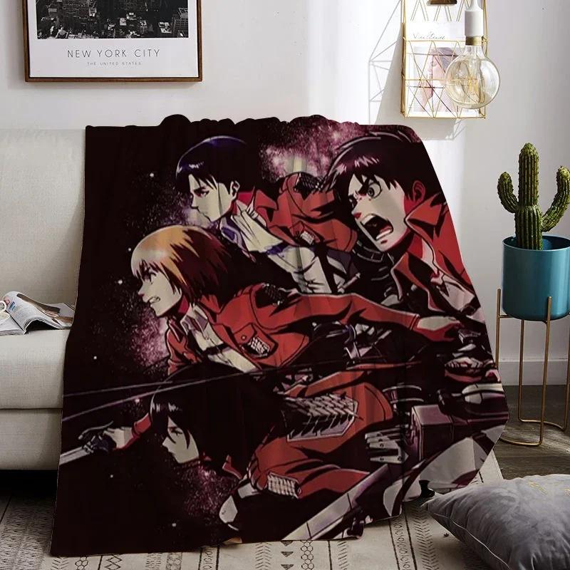 

Soft Blanket Luxury Attack on Titan Eren Yeager Thick Blankets for Winter Double Beds Knee Sofa Throw Bed Warm 75x90cm