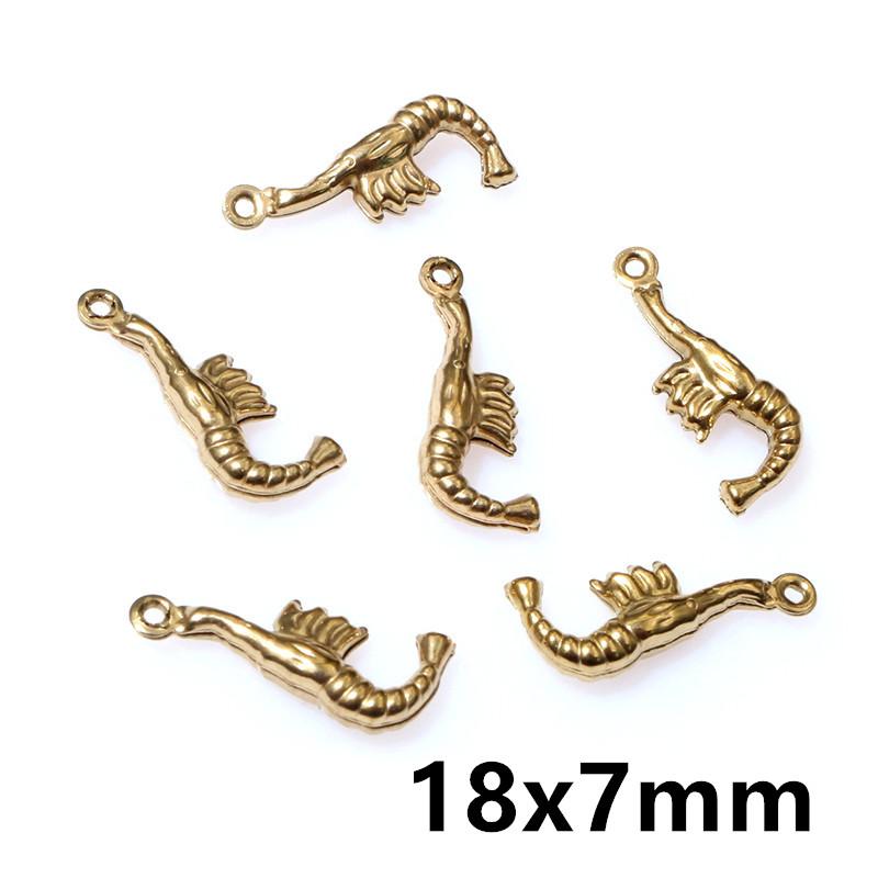 20pcs Shell Starfish Lobster Charms Pendant Stainless Steel Crafts DIY Jewelry Making Accessories for Necklace Bracelet Earrings