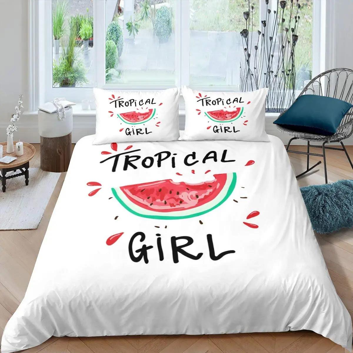 

Lovely Axolotl Soft Duvet Cover Set Carton Watermelon Salampluser Beding Set Kawai Ocean Sealife Warm Comforter Cover for Young Girls Twin Sized 120*200cm Single