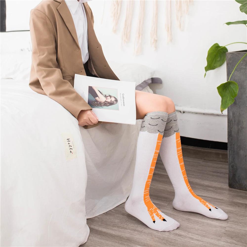 Cute Chicken Foot Over-The-Knee Socks for Women with Happy Funny Paws