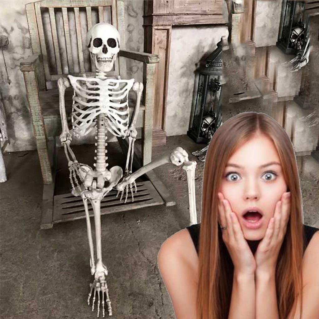 Halloween Skeleton Prop Human Full Size  Hand Life Body Anatomy Model Decor