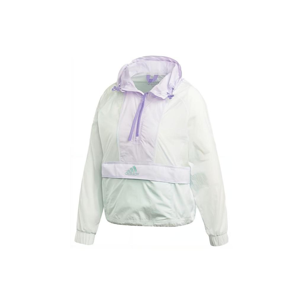 adidas Chaqueta Deportiva con Capucha y Bolsillo Canguro Color Block para Mujer Chaqueta Lunares-Verde FI0585