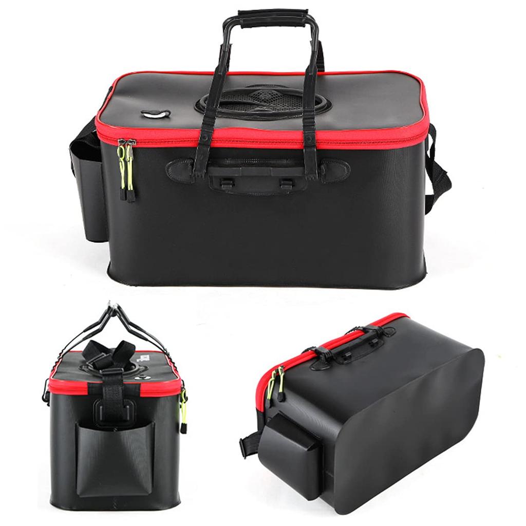 Foldable fishing bucket, 40cm, with foldable lid, for emergency storage, easy to carry, and ideal for outdoor activities