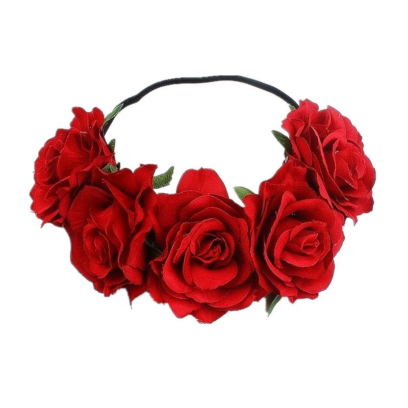 Halloween Rose Hair Band Hair Hoop Cosplay Costume Party Flannel Flowers Crown Headband Festival Hair Garland Wedding