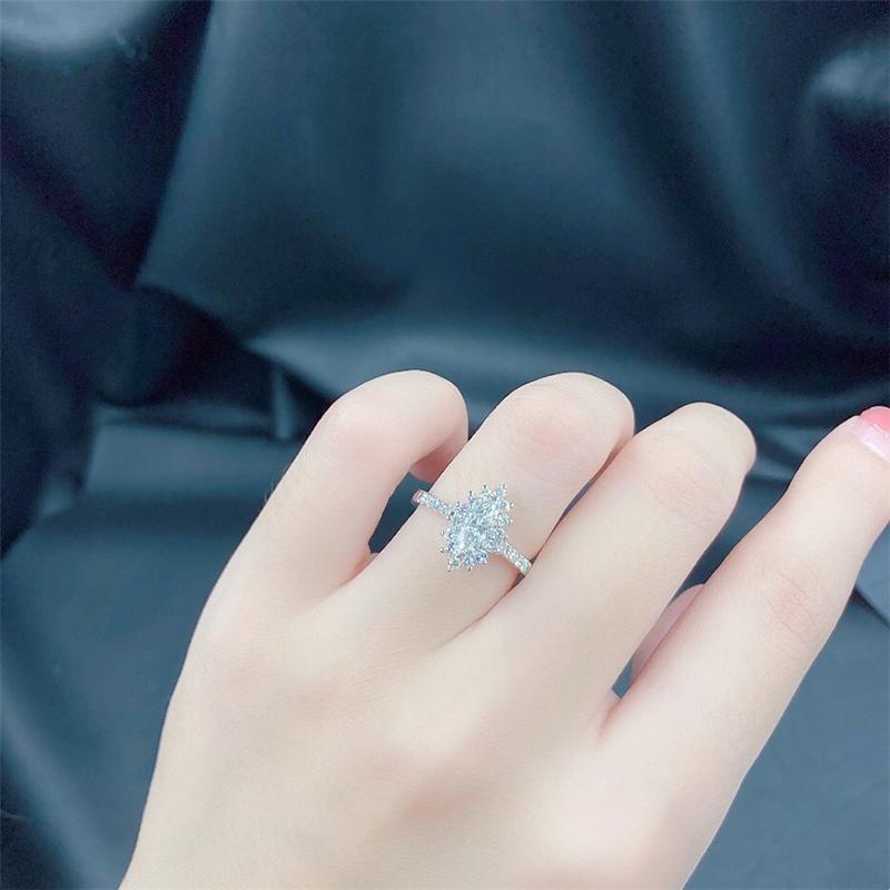 New Dainty Wedding Bands Female Finger Ring with Marquise Cubic Zirconia Gorgeous Low-key Women's Ring Party Trendy Jewelry