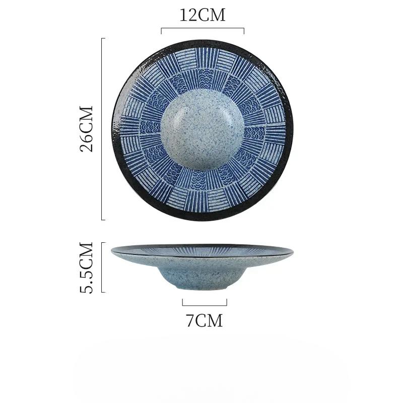 Italian Straw Hat Ceramic Plate Dinner Set Plates and Dishes Noodle Western Salad Plate Japanese Vintage Dish UFO Deep Soup