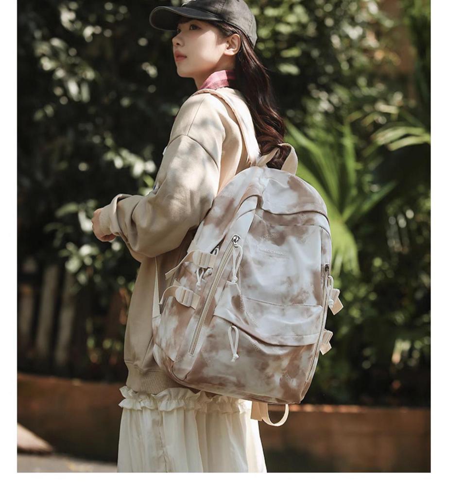 Trendy Tie-Dye Backpack for College and High School Students – Unisex, Fashionable, Large Capacity.