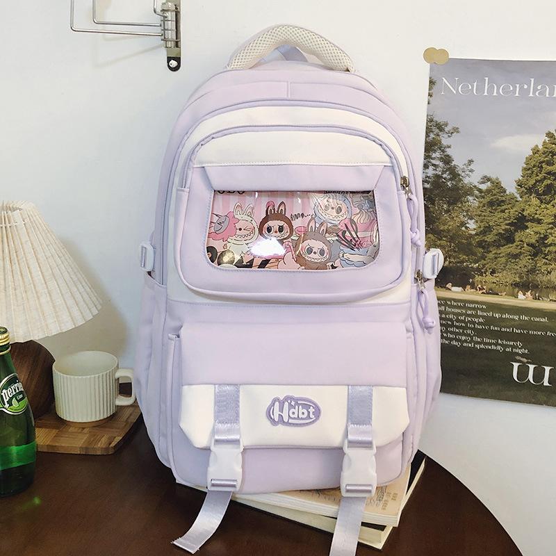School bag, high value, fresh, cute and transparent, early high school students, light commuting, fashionable and versatile