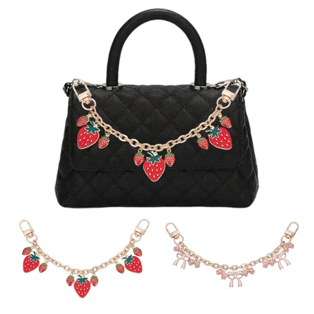 Sakura Extension Metal Chain For Women's Bag Fashion Strawberry Pendant Women Girl's Purse Chain DIY Crossbody Bag Accessories