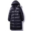 Black Glossy Parka Coat Women's Fashion Thicken Winter Hooded Loose Long Jacket Female Windproof Rainproof Warm Outwear