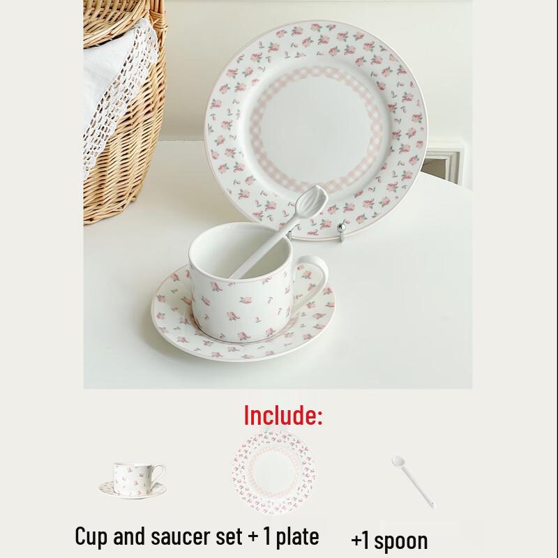 French Retro Floral Ceramic Coffee Set