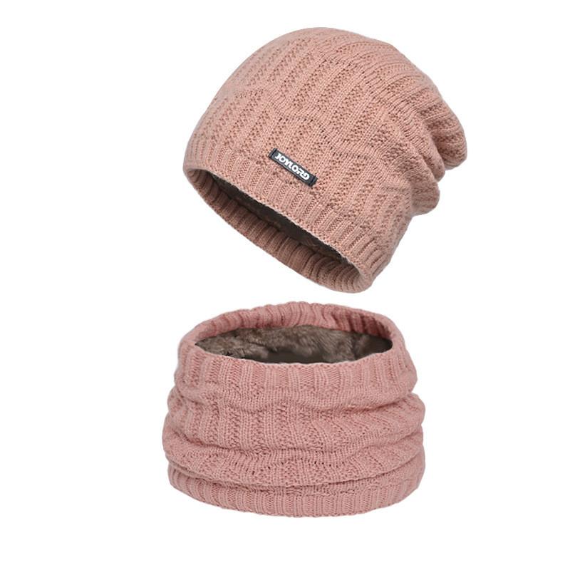 Warm Outdoor Knitted Hat And Scarf Set With Letter Decoration For Season Cold