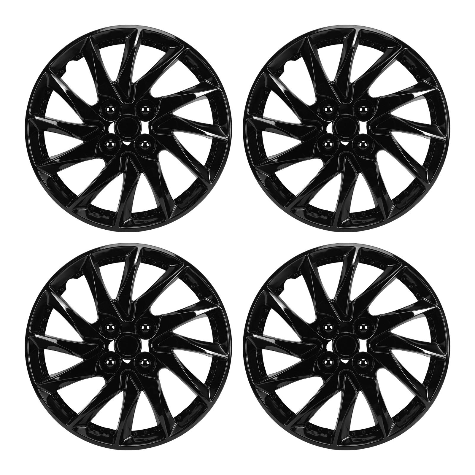 

4 шт. 14-дюймовых колпаков на колеса Защитные стильные универсальные колпаки R14 для большинства автомобилей, грузовиков, внедорожников Black