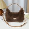 Winter New Luxury Faux Fur Ladies Shoulder Bag Soft Fluffy Female Crossbody Bag Solid Color Large Capacity Plush Tote Bag