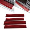 4PCS Red Carbon Fiber Car Door Sill Scuff Anti-Scratch Stickers Car Accessories