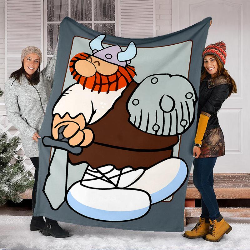 Hagar Theme Printed Blanket Perfect For Couch Bed Travel Outdoor Use Machine Washable Cozy Durable