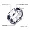 Laser Engraved Wolf Men Ring for Men Stainless Steel Blue Carbon Fibre 8mm Wedding Band