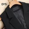 Women Vest Sleeveless Double Buttons Western Style Slim Fit Cardigan Suit Coat Pure Color Deep V Neck Formal Business Style Lady Waistcoat