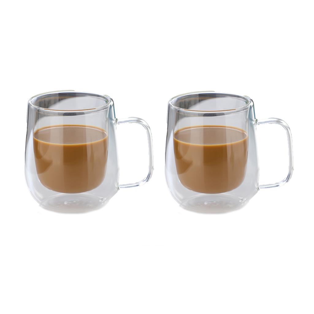 Dubbelwandige hoge borosilicaatglas mok hittebestendig handvat koffie melk sap water beker bar drinkware koffiewaren minnaar cadeau