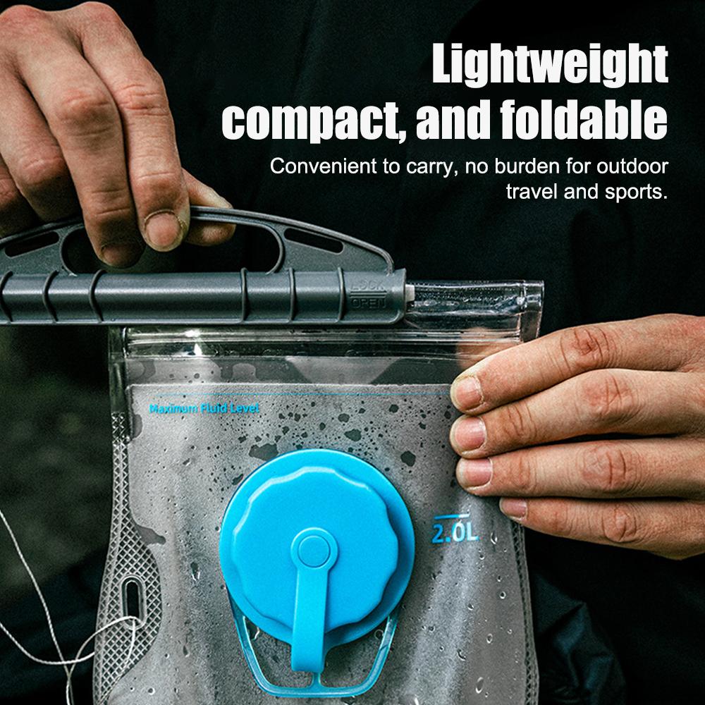 TPU Soft Flask Collapsible Sports Water Bottle Outdoor Foldable Water Bladder 2L Running Riding