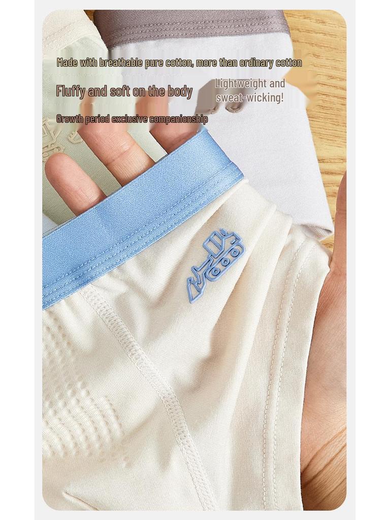 Boys' A-Class Pure Cotton Boxer Briefs - No Wedgies, Medium & Large Sizes for Growing Kids