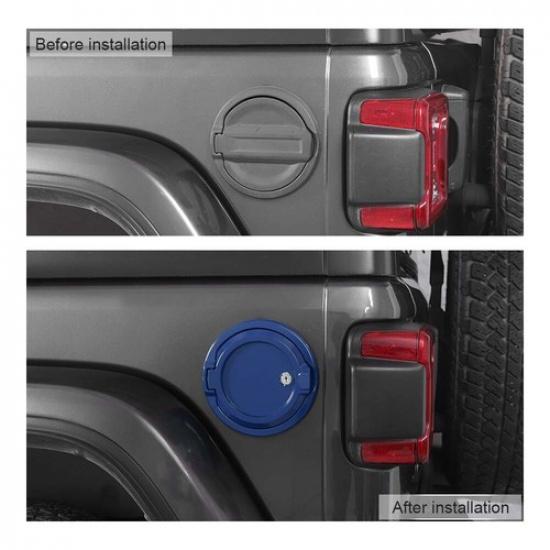 Blue Locking Gas Cap Cover for Jeep Wrangler JL 2018+ Exterior Trim Accessories