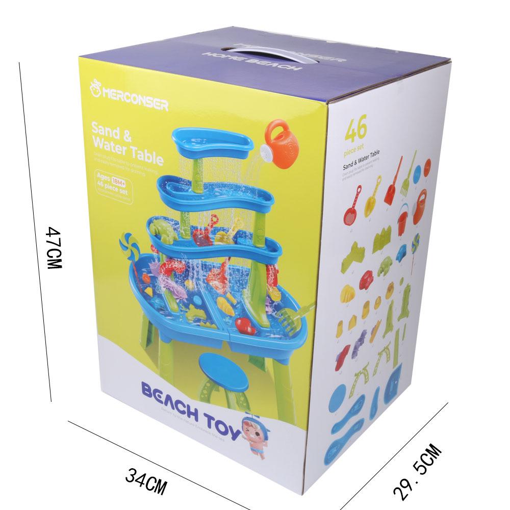 

Children s 4-Layer Outdoor Beach & Water Play Table Set with Chairs & Shovels
