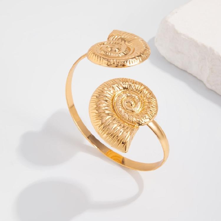 Adjustable Opening Women’s Arm Cuff Bracelet Punk Starfish Charm Geometric Iron Jewelry Gold Tone