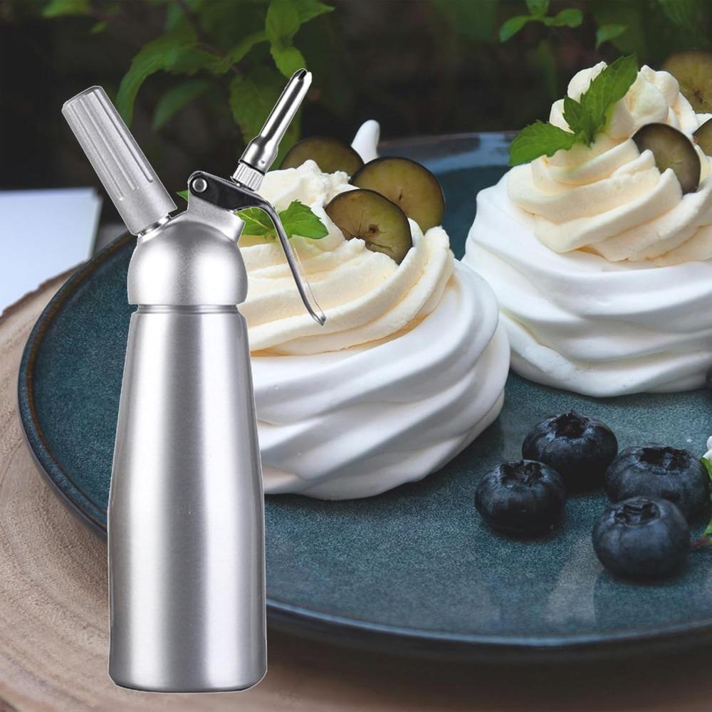 Aluminum Cream Gun Foam Dispenser 500ML Stainless Steel Siphon Vase Mounting Soda Gun for Home Bakery Coffee Shop