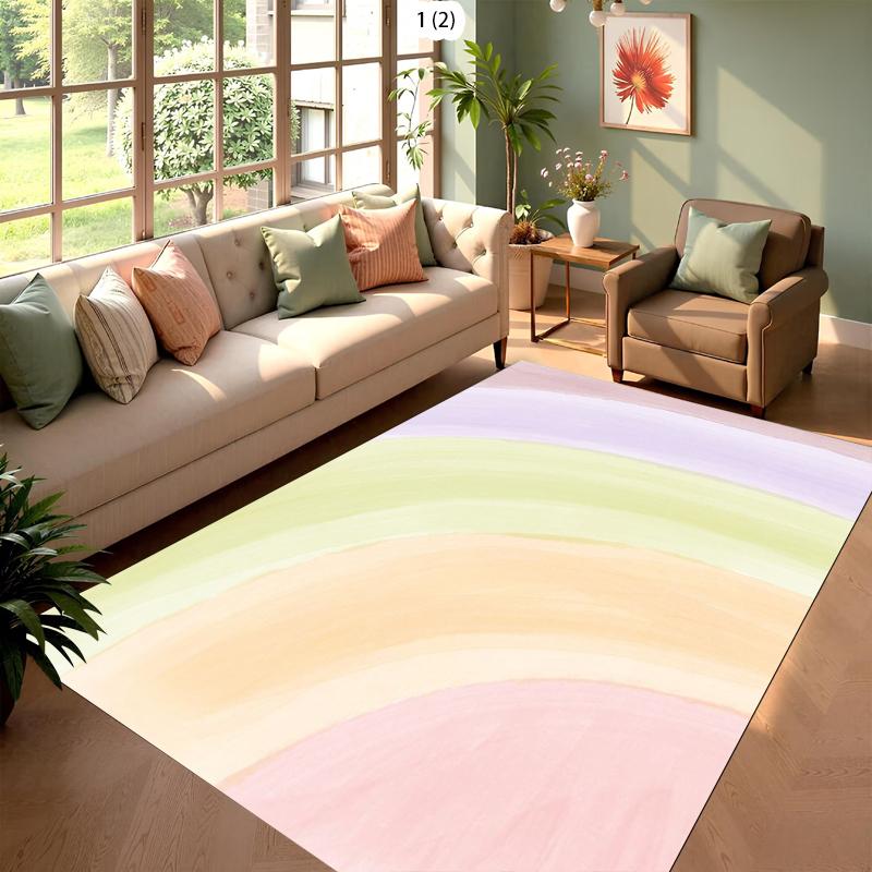 Pastel Gradient with Sparkle Pattern Area Rug Soft Color Mix Shiny Detail Non-Slip Carpet for Living Rooms Bedrooms Cozy Spaces