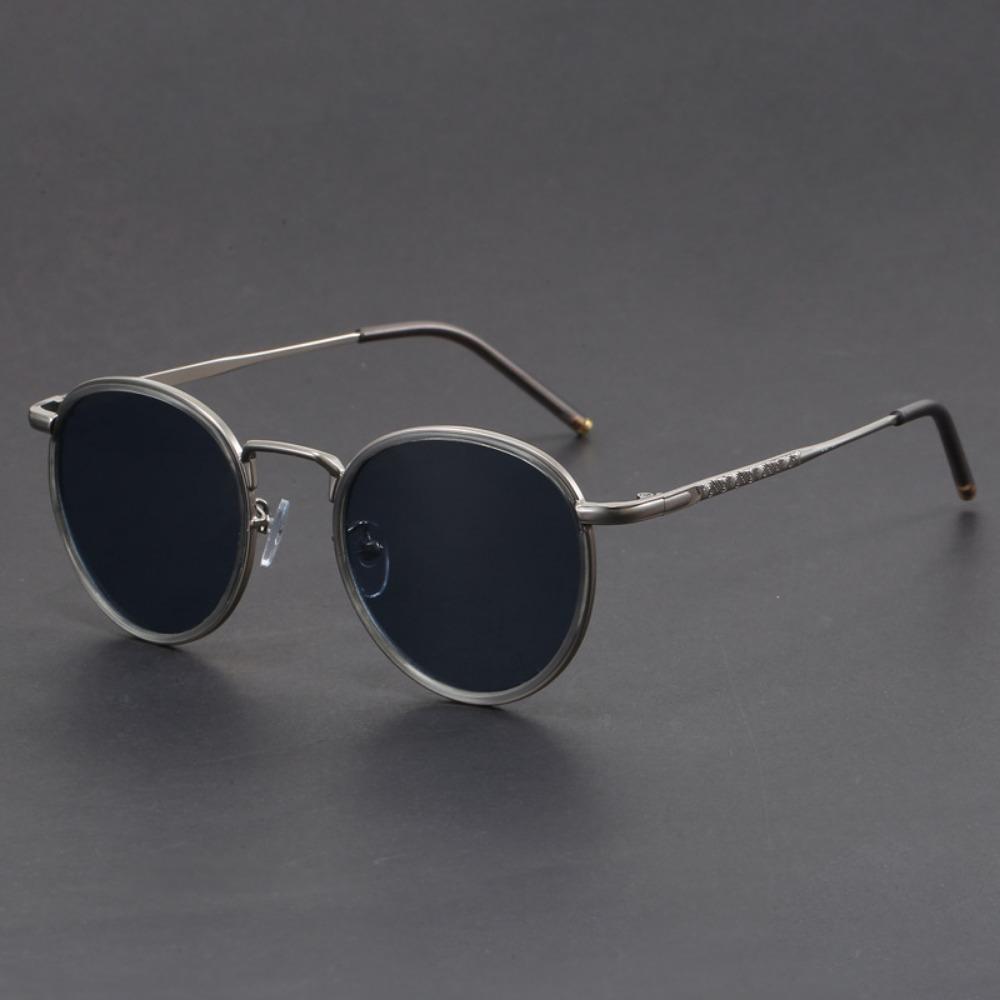 Retro Round Metal Frame Sunglasses For Men Women Titanium Driving Fishing Designer Sun Glasses