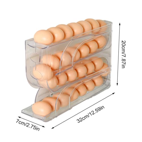 Automatic Rolling Egg Crate for Refrigerators, 4-Tier Rolling Egg Crate, Egg Storage, Egg Storage Organizer, Keeps Refrigerator Tidy, Kitchen Item, Eg